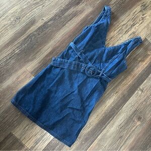 American Eagle belted denim mini dress sleeveless women's size M country western